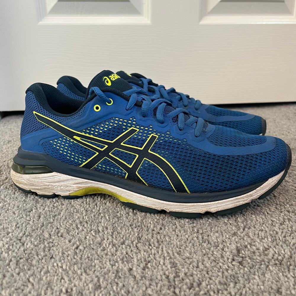 ASICS Gel Pursue Men's Size 9 Shoes Blue/Green Neon Sneaker School Track Running